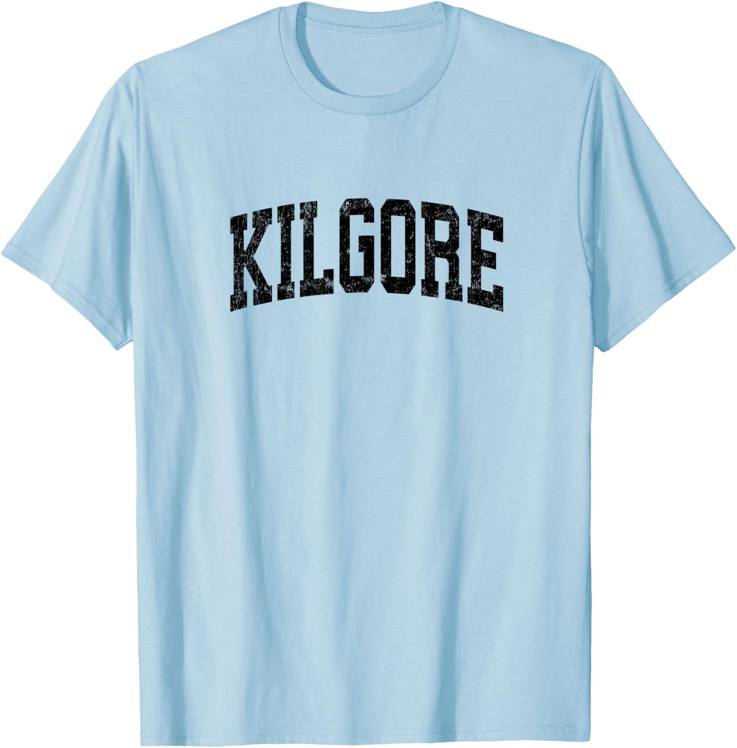Kilgore Texas TX Vintage Athletic Sports Black Design T-Shirt - T-Shirt | Light Blue