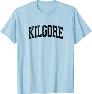 Kilgore Texas TX Vintage Athletic Sports Black Design T-Shirt - T-Shirt | Light Blue