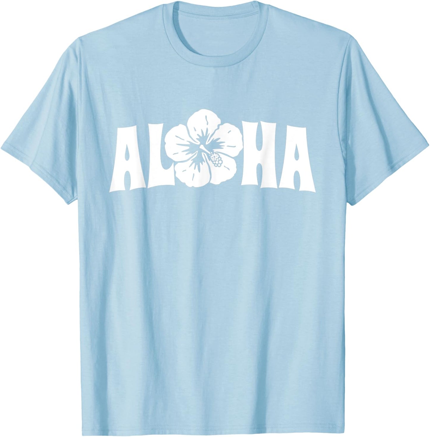 Aloha Hawaii Trip Summer Vacation Girls Women Flower Beach T-Shirt - T-Shirt | Light Blue