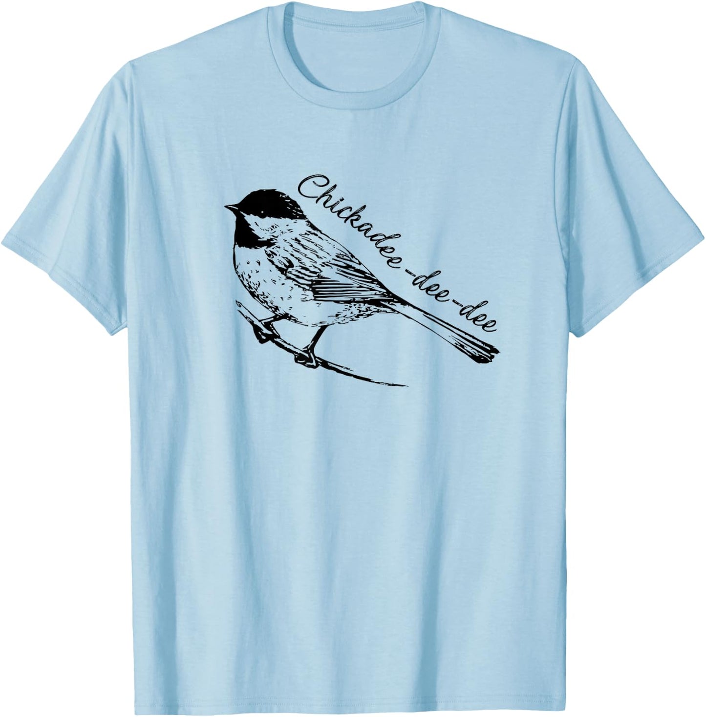 Black Capped Chickadee Bird Shirt T-Shirt - T-Shirt | Light Blue