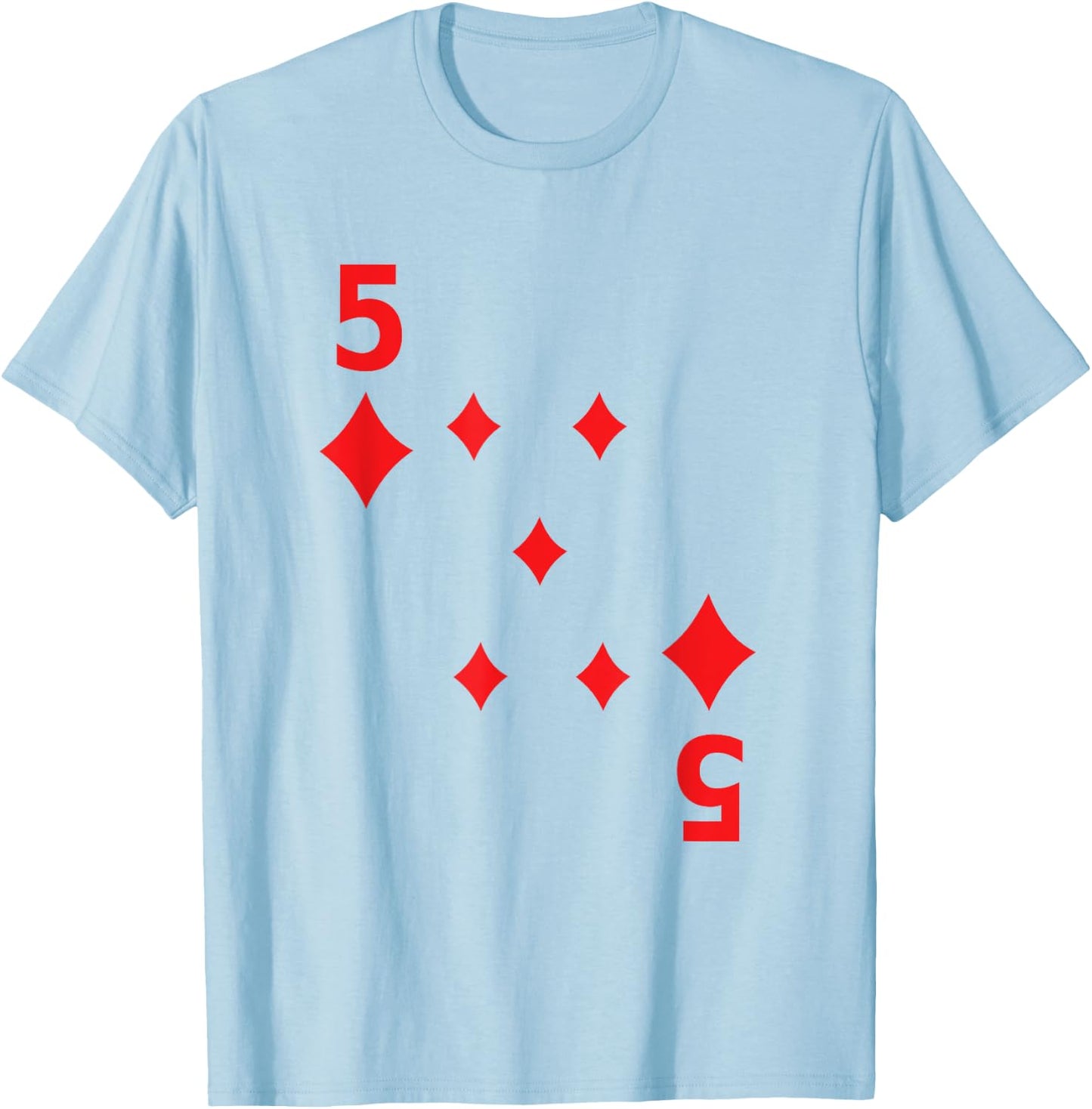 Five of Diamonds poker playing card costume shirt T-Shirt - T-Shirt | Light Blue