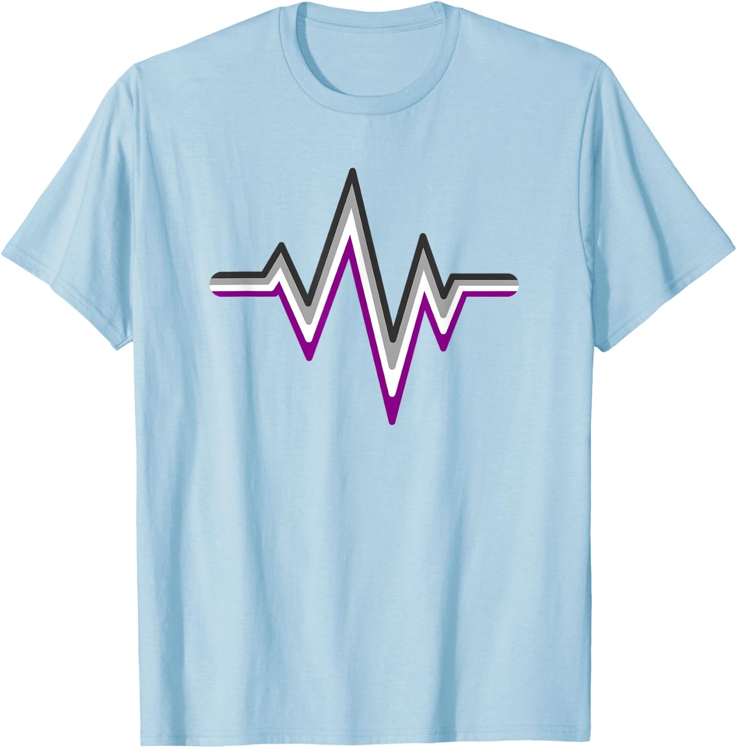 Asexual Heartbeat Ace Flag Colors Asexuality Pride Nurse T-Shirt - T-Shirt | Light Blue