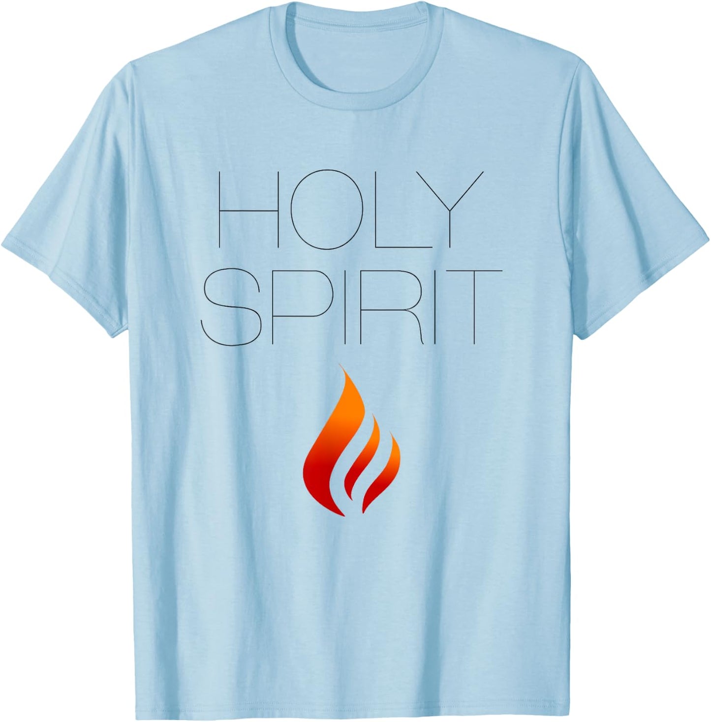 Holy Spirit with Fire (Christian ) T-Shirt - T-Shirt | Light Blue