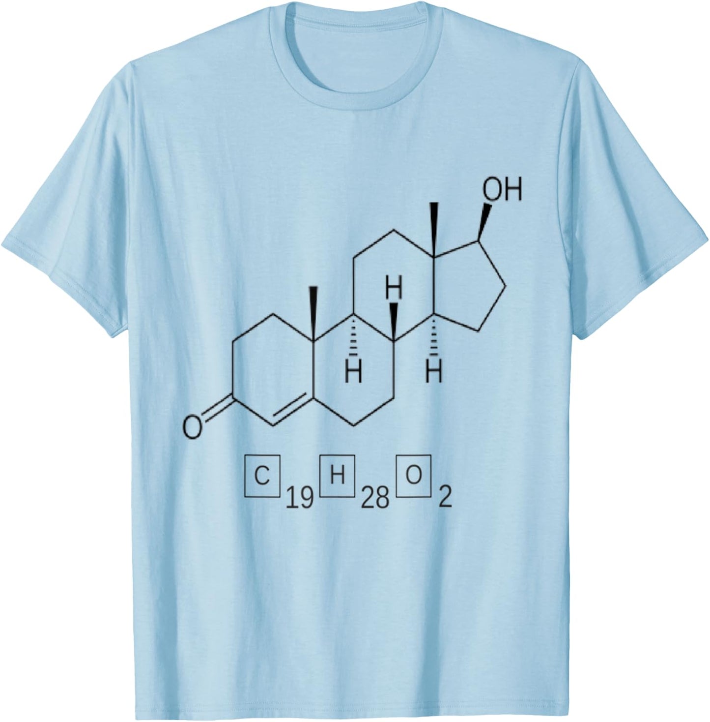 Testosterone molecule and formula T-Shirt - T-Shirt | Light Blue