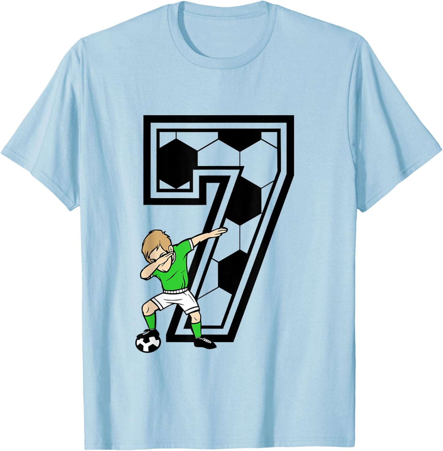 7 Year Old Boy Soccer Player 7th Birthday Kids T-Shirt - T-Shirt | Light Blue