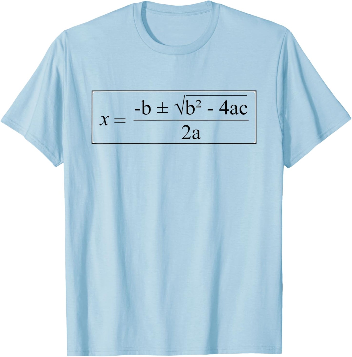 Quadratic Formula Math Teacher Nerd Algebra Math Equation T-Shirt - T-Shirt | Light Blue