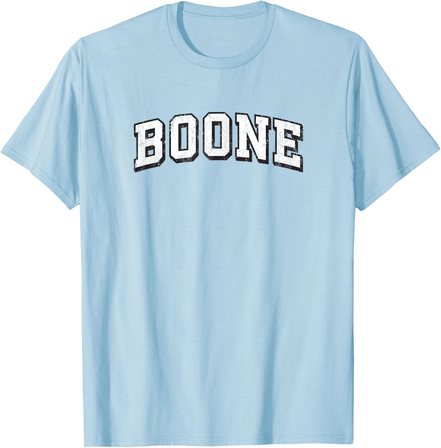 Boone North Carolina Vintage Athletic Sports B&W Print T-Shirt - T-Shirt | Light Blue