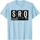 SRQ Sarasota Florida USA Travel Souvenir White Text T-Shirt - T-Shirt | Light Blue