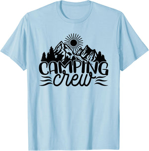 Camping Crew, Matching, Family, Men Women Kids Nature Camper T-Shirt - T-Shirt | Light Blue