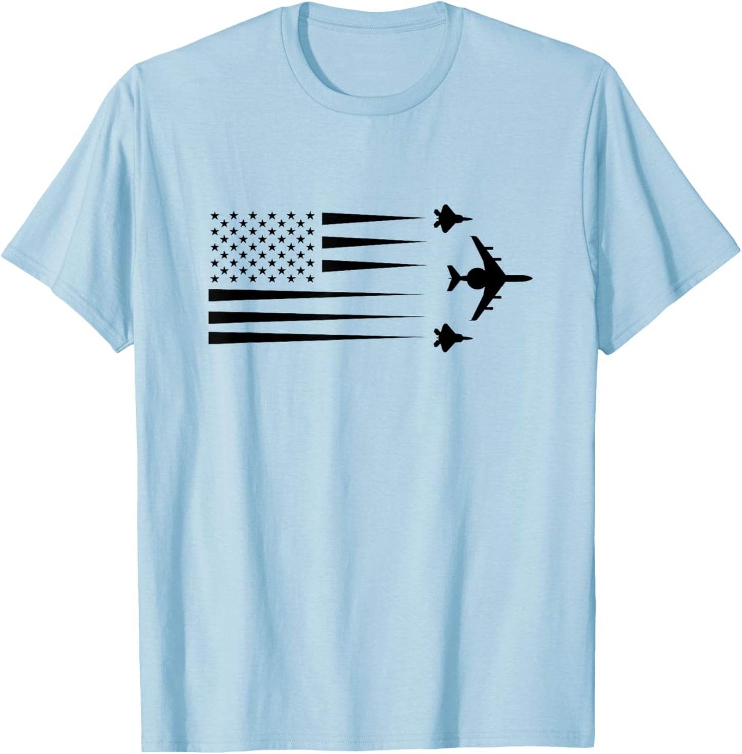 E-3 E3 Sentry AWACS Jet Fighter Airplane US American T-Shirt - T-Shirt | Light Blue