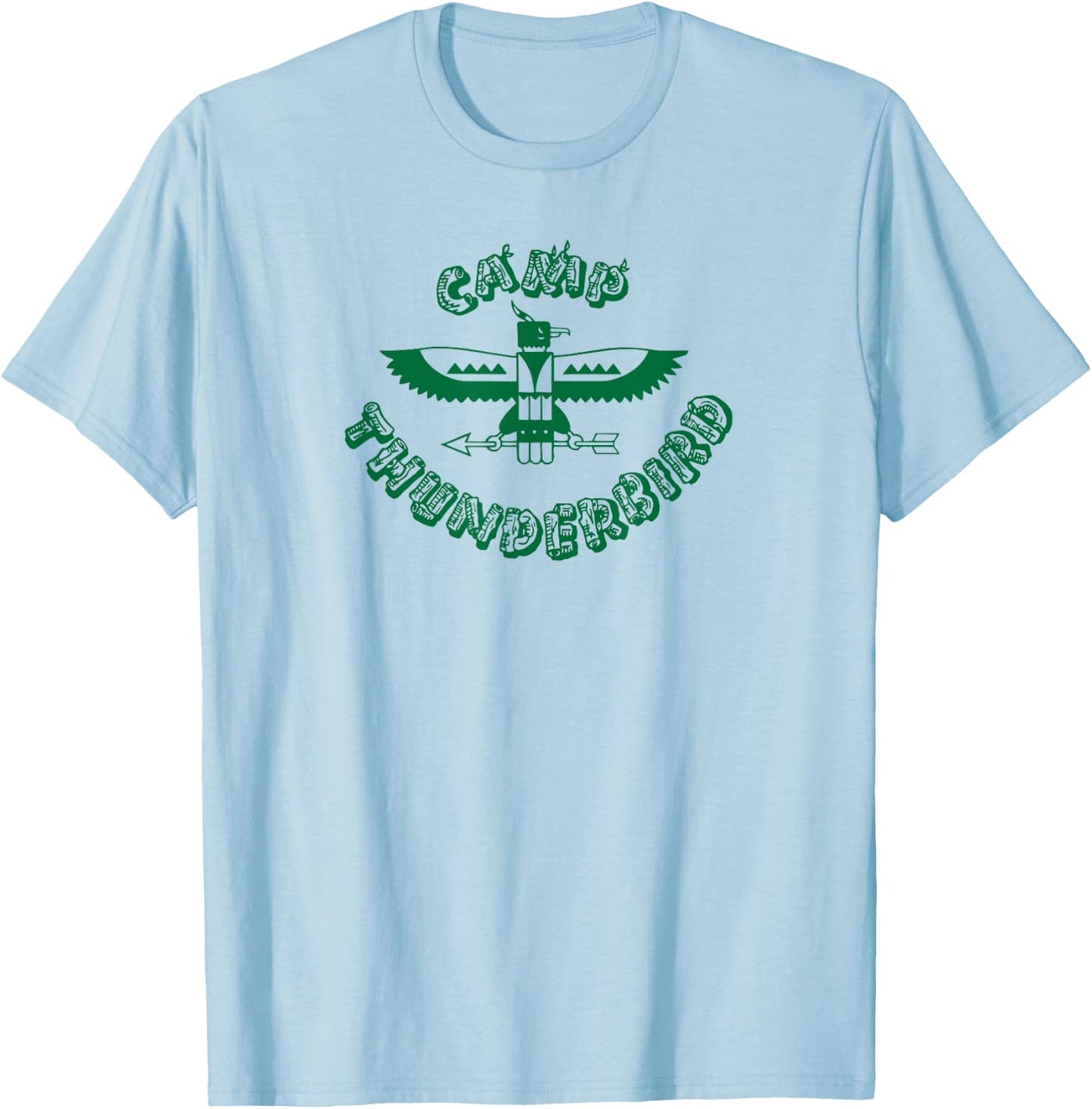 Camp Thunderbird Green Logo T-Shirt - T-Shirt | Light Blue