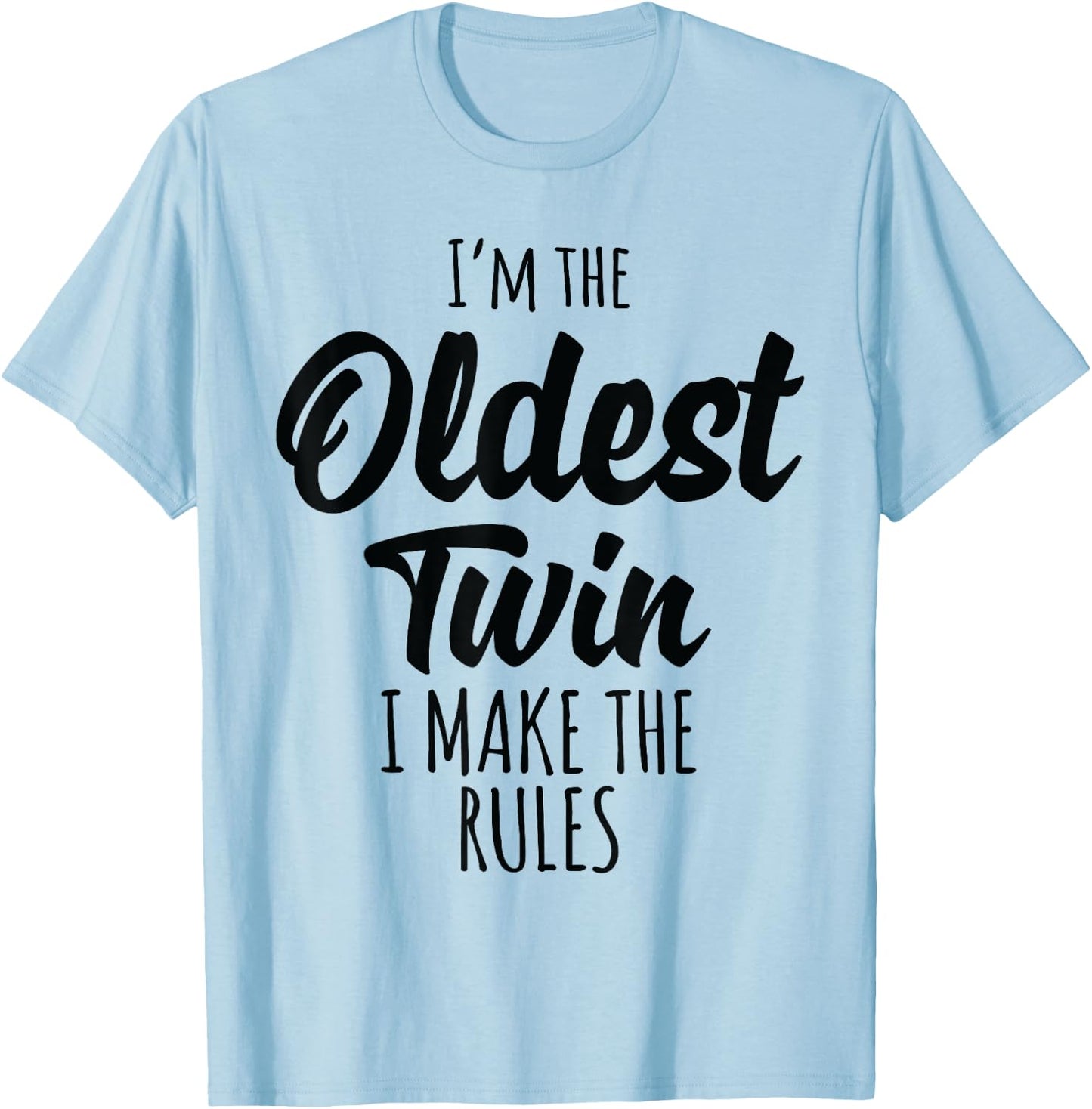 Twins Shirt Matching Birthday Gift Sibling Oldest Twin T-Shirt - T-Shirt | Light Blue