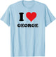 I Heart George First Name I Love Personalized Stuff T-Shirt - T-Shirt | Light Blue