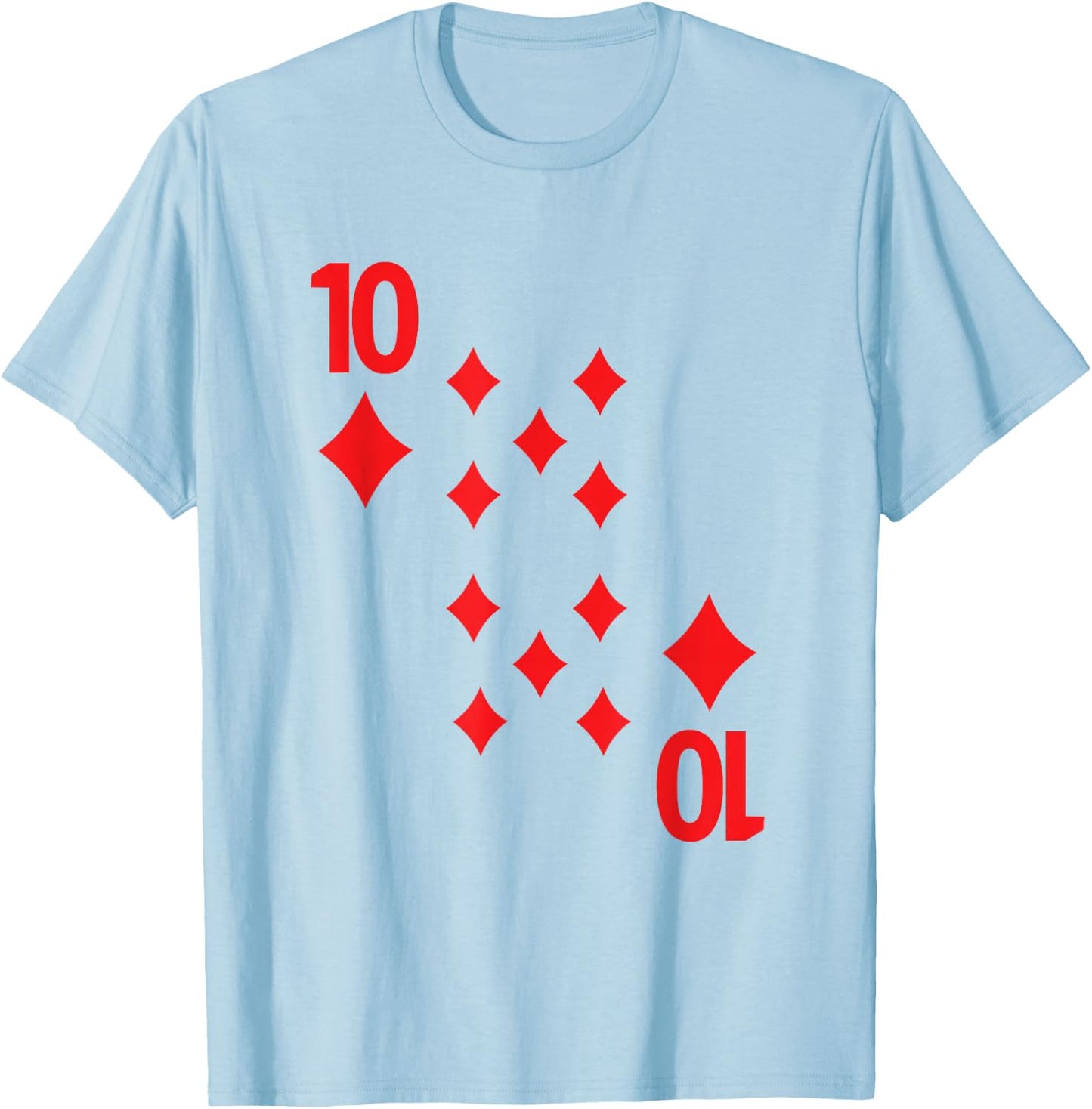 Ten of Diamonds poker playing card costume shirt T-Shirt - T-Shirt | Light Blue