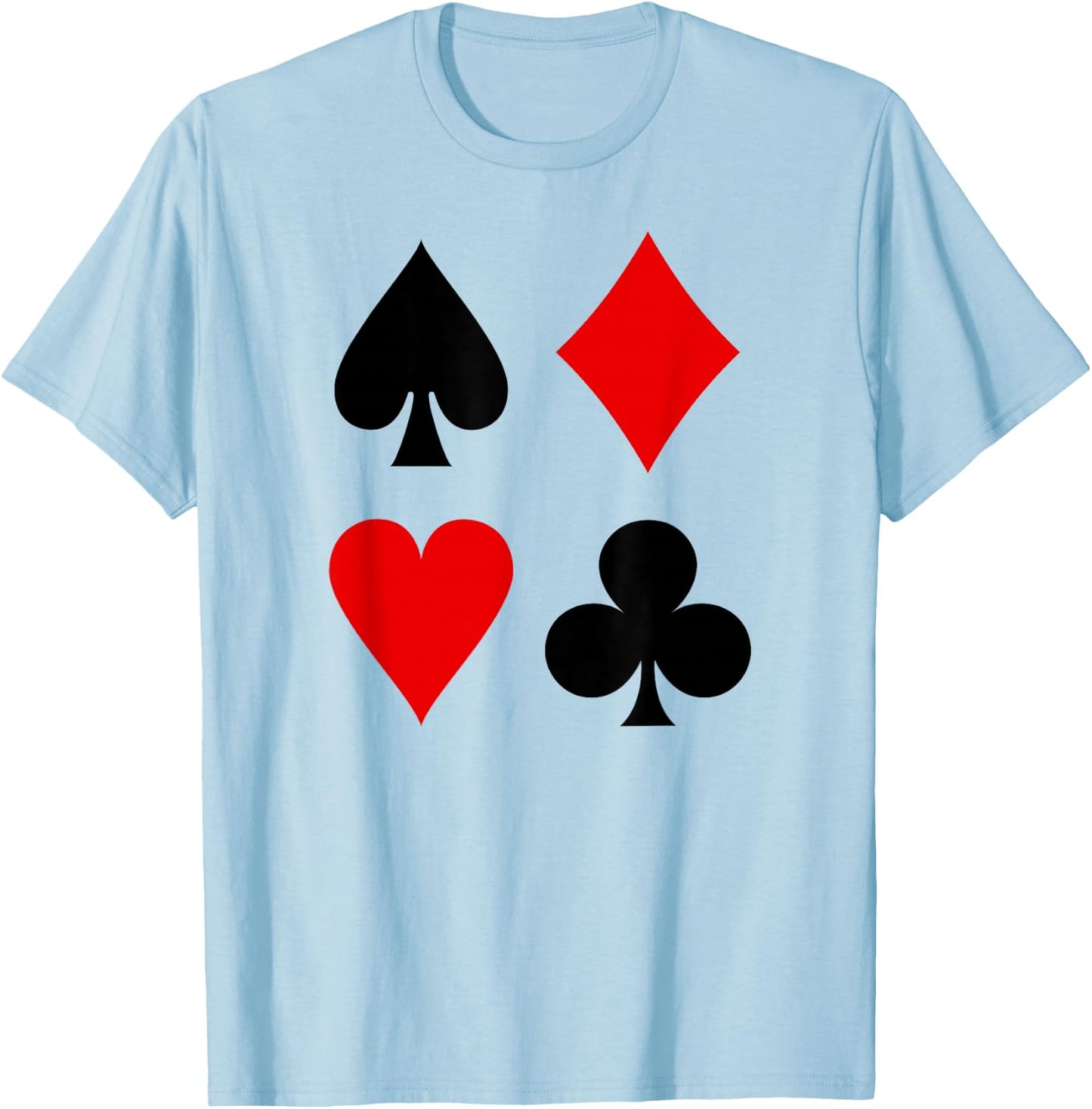 Clubs Hearts Spades Diamonds Playing Card Suits Poker T-Shirt - T-Shirt | Light Blue