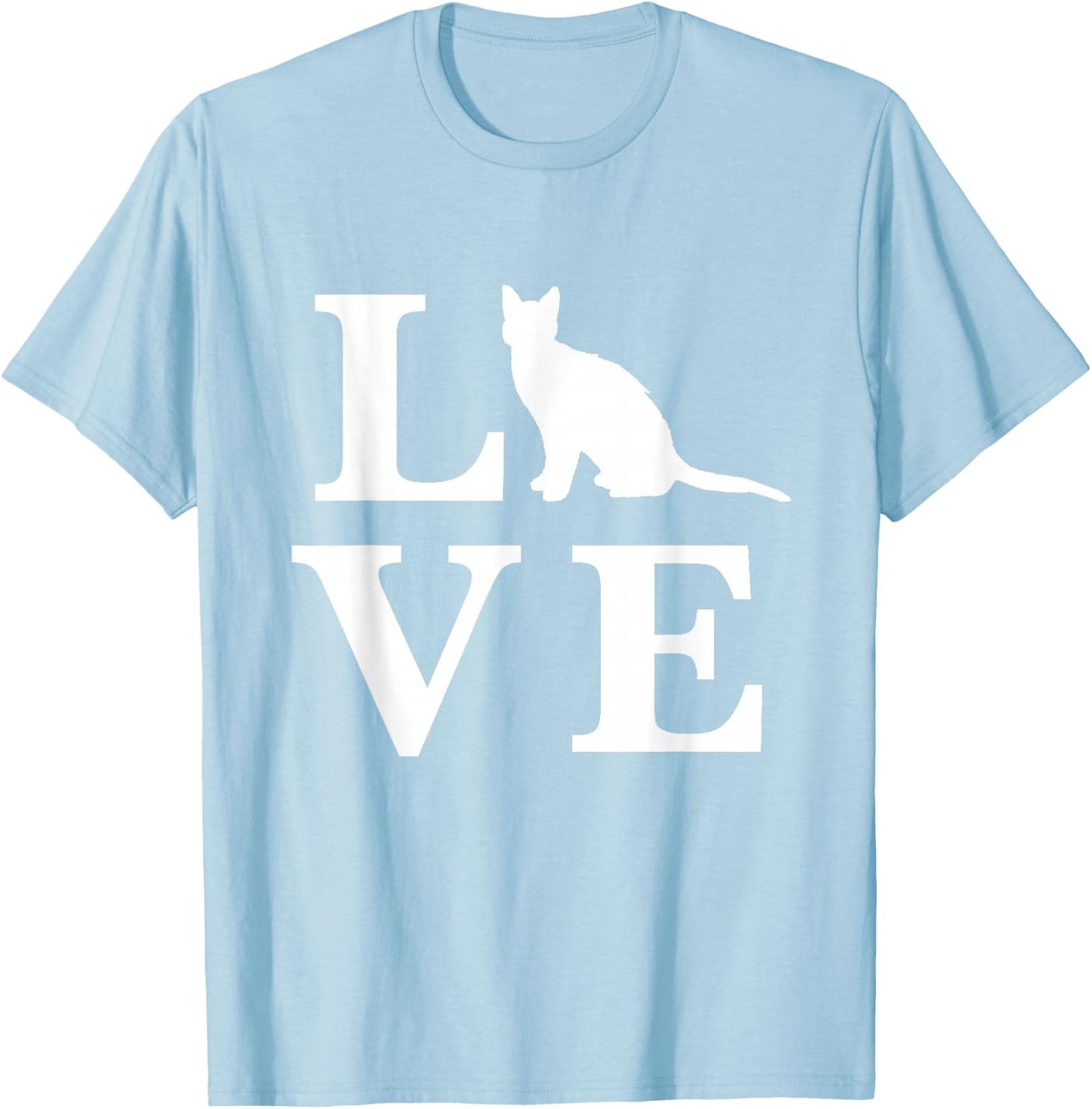 Funny Valentines Day I Love Cats Kitty Cat Lover T-Shirt - T-Shirt | Light Blue