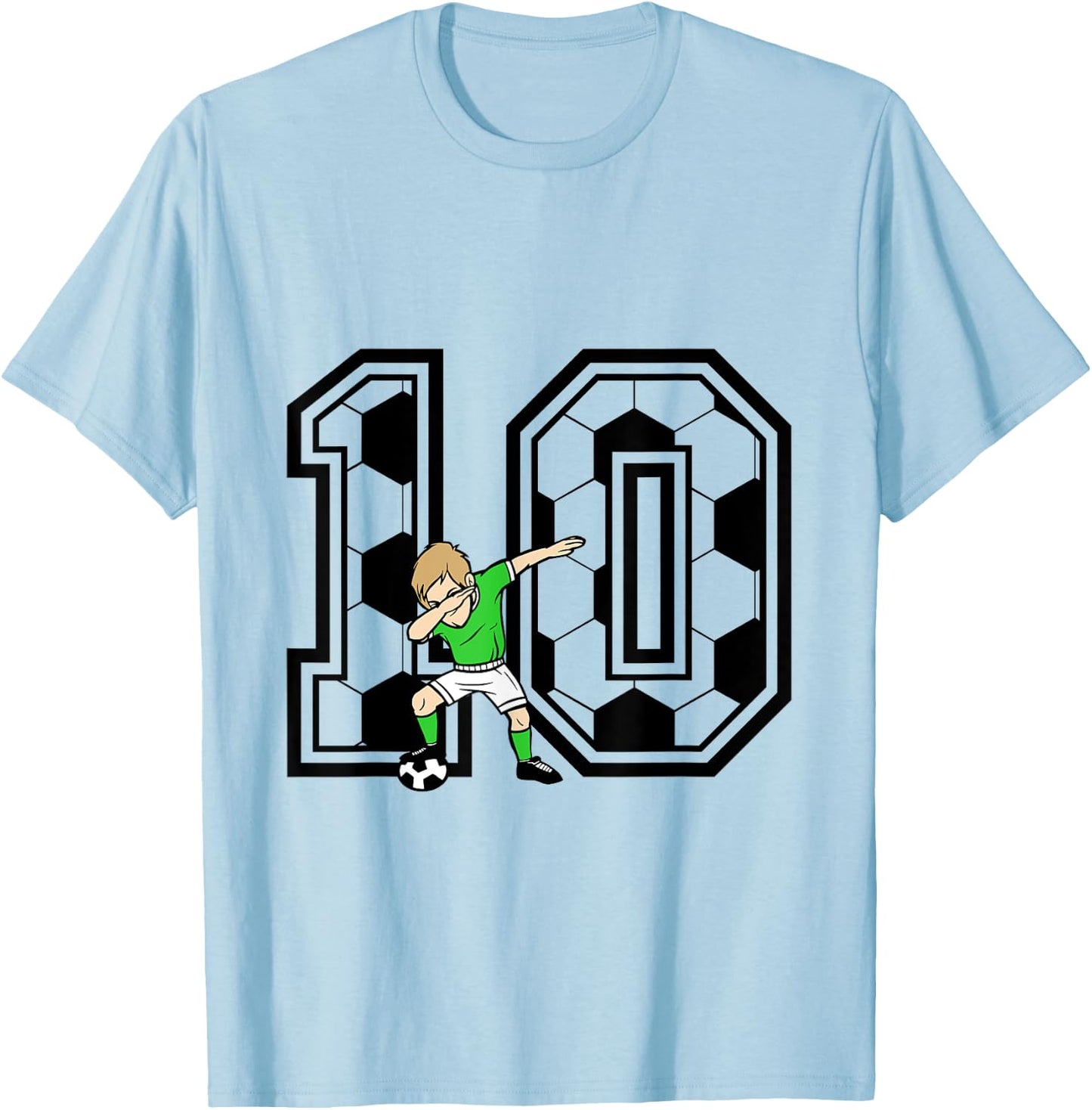 10th Birthday Boy Soccer Player 10 Years Old Boy T-Shirt - T-Shirt | Light Blue