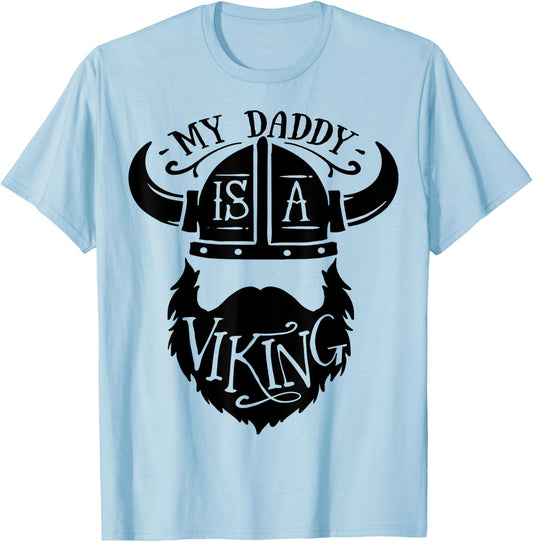 My Daddy is a Viking Bearded Men T-Shirt - T-Shirt | Light Blue