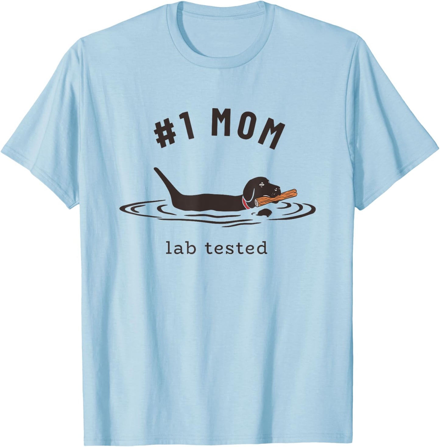 Black Lab #1 Mom - Labrador Retriever Owner Mother's Day T-Shirt - T-Shirt | Light Blue
