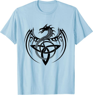 Tribal Celtic Knot Fantasy Celtic Dragon T-Shirt - T-Shirt | Light Blue