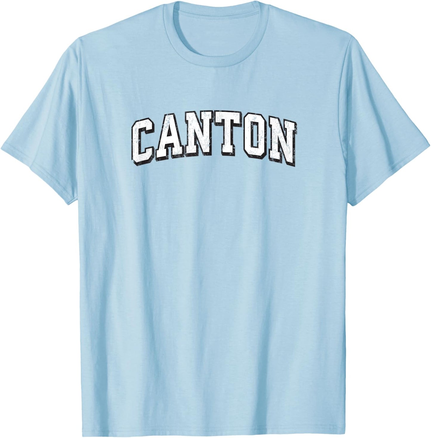 Canton Connecticut Vintage Athletic Sports B&W Print T-Shirt - T-Shirt | Light Blue