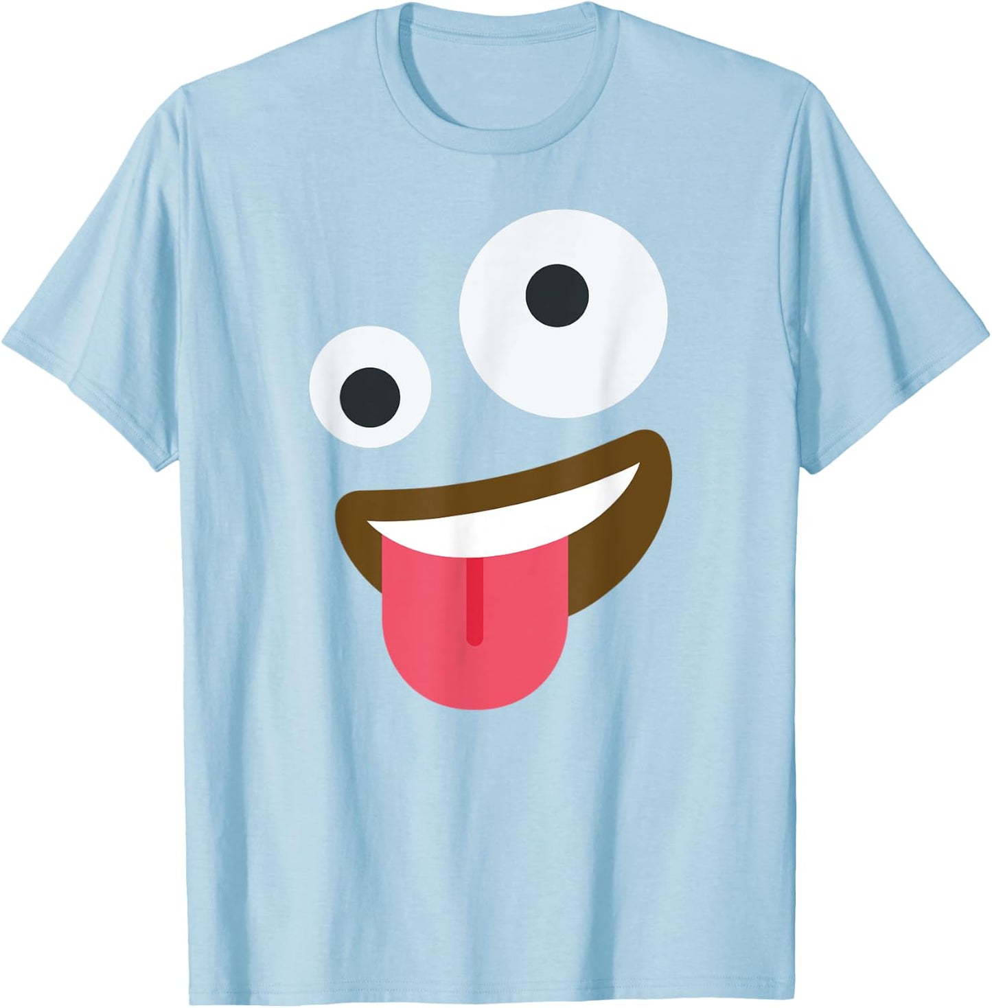 Zany Emoticon Face Crazy Eyes Wild Goofy costume T-Shirt - T-Shirt | Light Blue