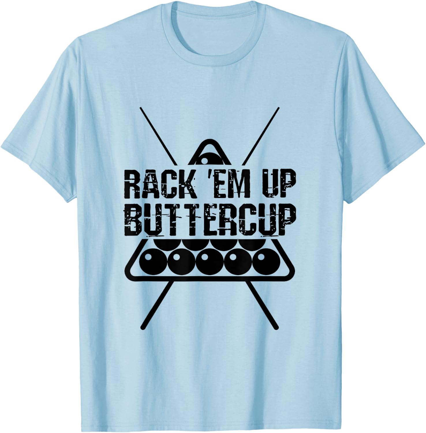 Pool Billards - Rack Em Up Buttercup T-Shirt - T-Shirt | Light Blue