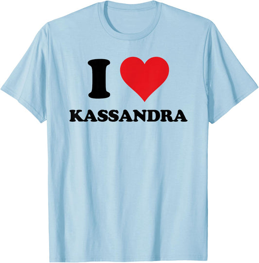 I Heart Cassandra First Name I Love Personalized Stuff T-Shirt - T-Shirt | Light Blue
