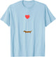 Cute Dachshund Weenie Love Balloon Funny Dog Lover Gift Women T-Shirt - T-Shirt | Light Blue