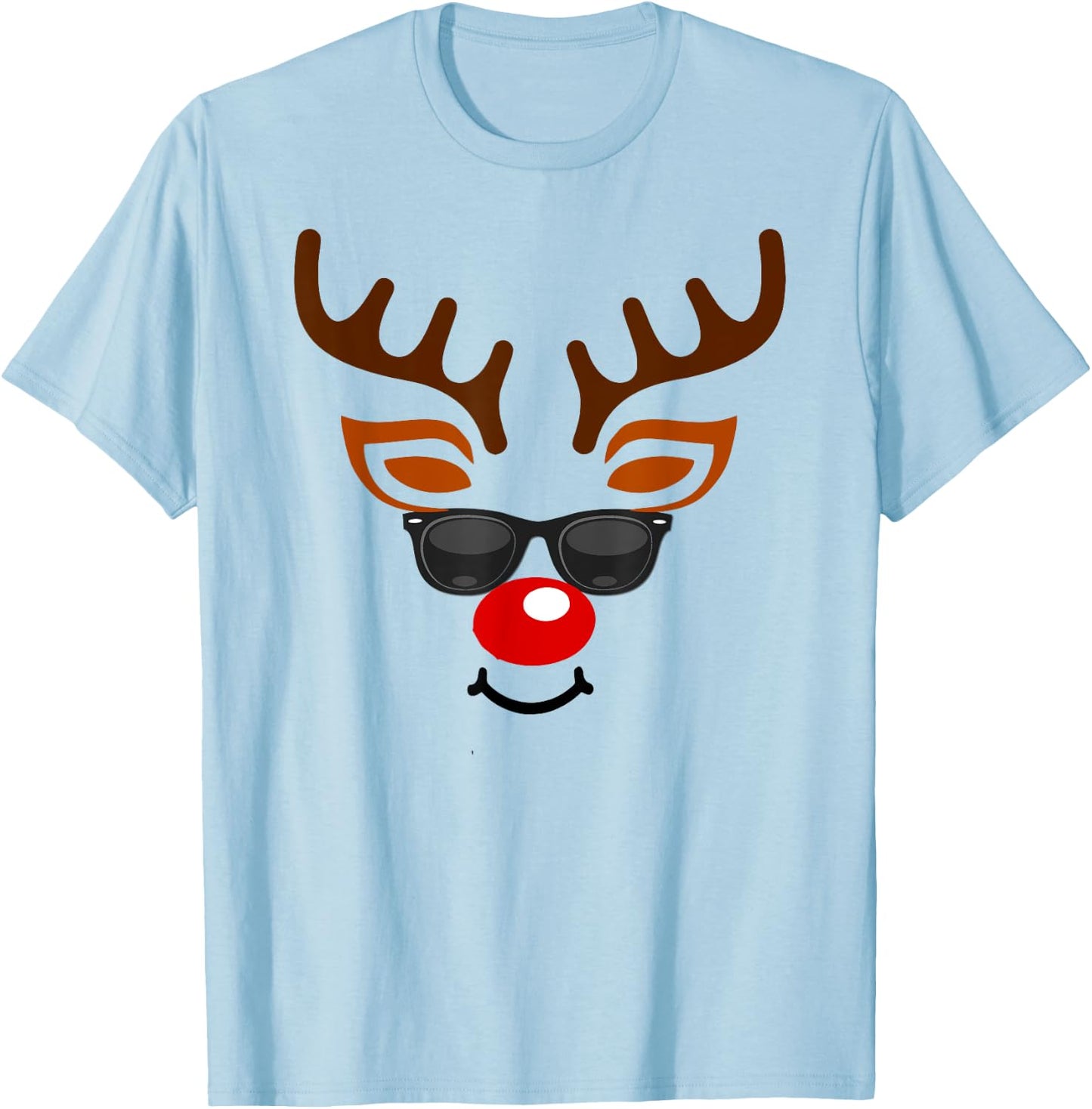 Rudolph Red Nose Reindeer Face Kids T-Shirt - T-Shirt | Light Blue