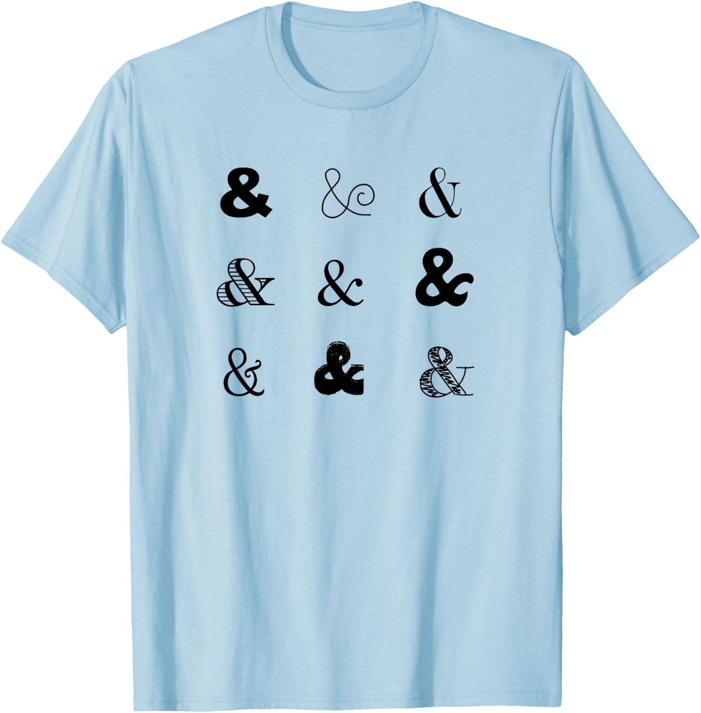 JK Typografie Designs Cute Typography - Grey, Small - -Adults T-Shirt - T-Shirt | Light Blue