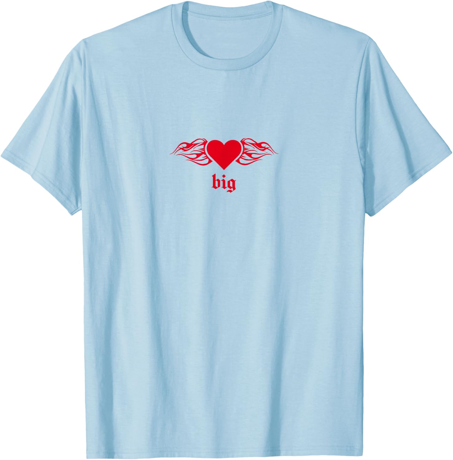Heart Flames Big Little Sister Sorority Reveal for Big T-Shirt - T-Shirt | Light Blue
