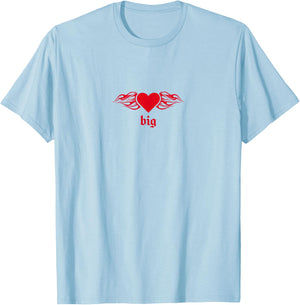 Heart Flames Big Little Sister Sorority Reveal for Big T-Shirt - T-Shirt | Light Blue