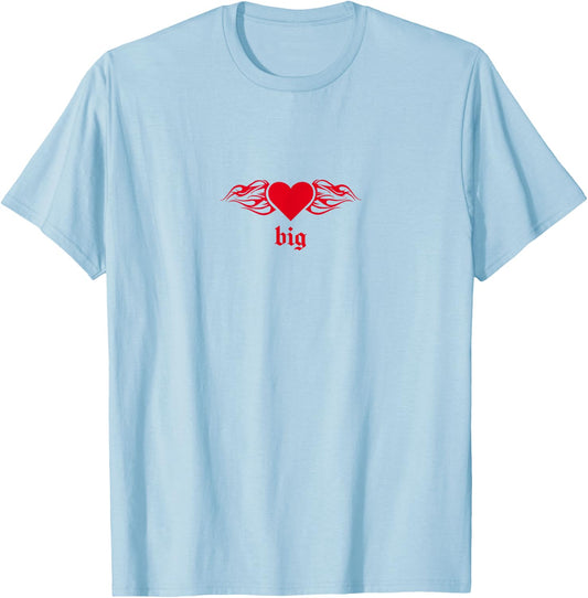 Heart Flames Big Little Sister Sorority Reveal for Big T-Shirt - T-Shirt | Light Blue