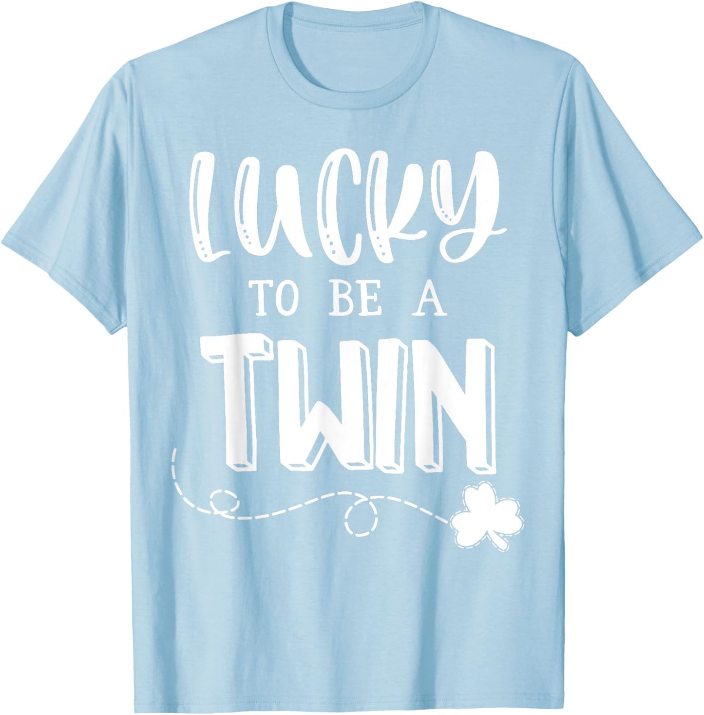 Lucky To Be A Twin Shirt Twin St Patricks Day Kid T-Shirt - T-Shirt | Light Blue