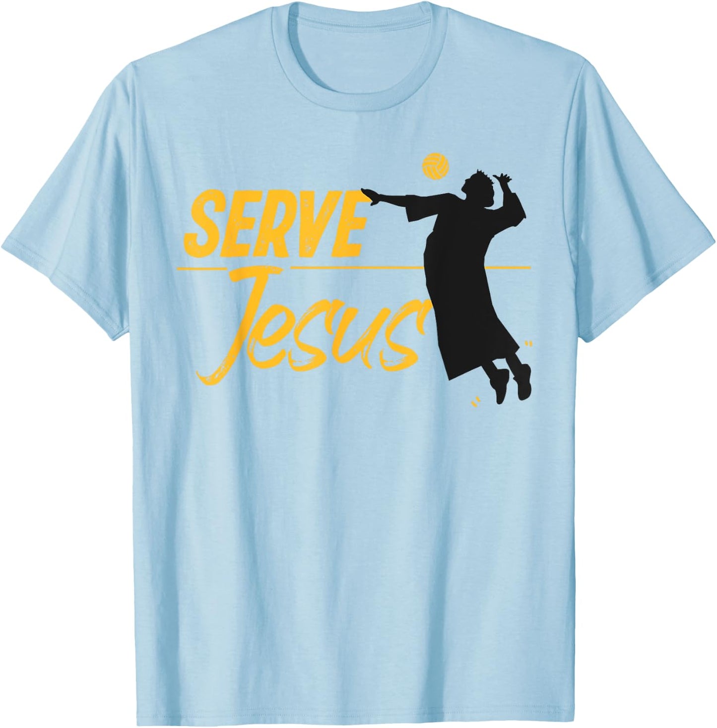 Volleyball Player Team Jesus Christian Serve Jesus T-Shirt - T-Shirt | Light Blue