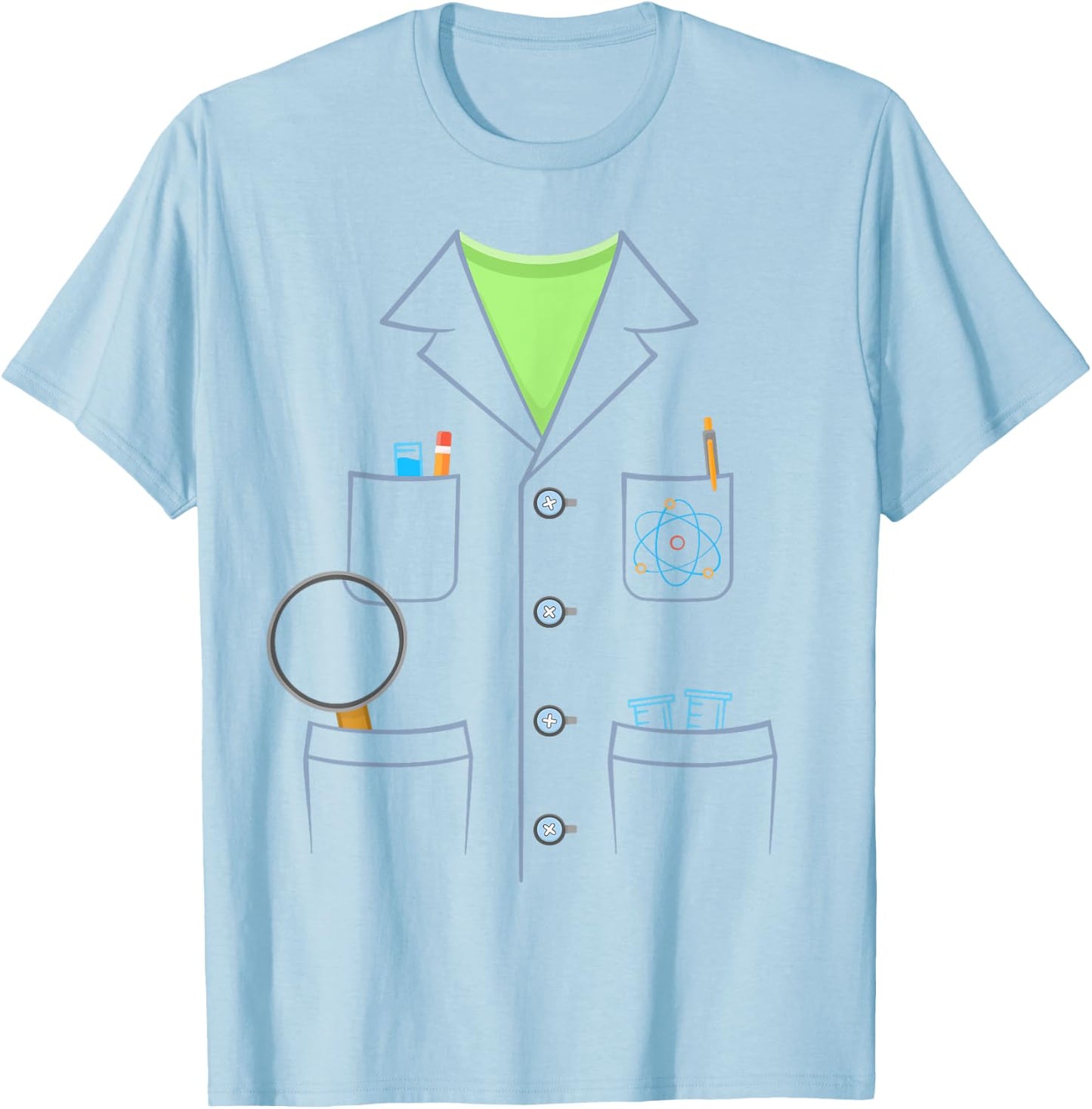 Scientist White Lab Coat Halloween Science Lazy Costume T-Shirt - T-Shirt | Light Blue