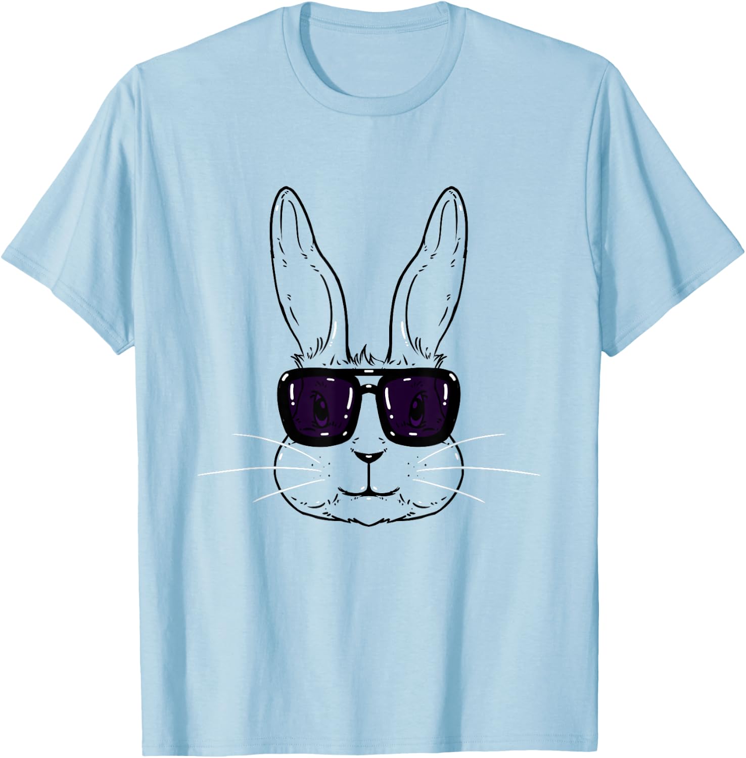 Happy Easter Day Gift Shop Bunny Face With Sunglasses Easter Day For Boys Men Kids , Grey T-Shirt - T-Shirt | Light Blue