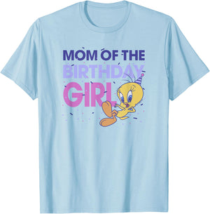 Looney Tunes Tweety Mom Of The Birthday Girl T-Shirt - T-Shirt | Light Blue