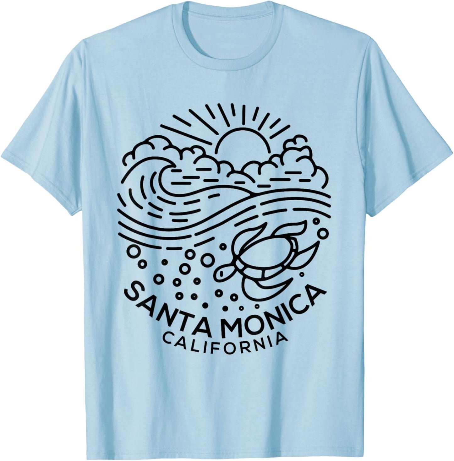 Santa Monica CA T-Shirt - T-Shirt | Light Blue