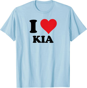 I Heart Kia First Name I Love Personalized Stuff T-Shirt - T-Shirt | Light Blue