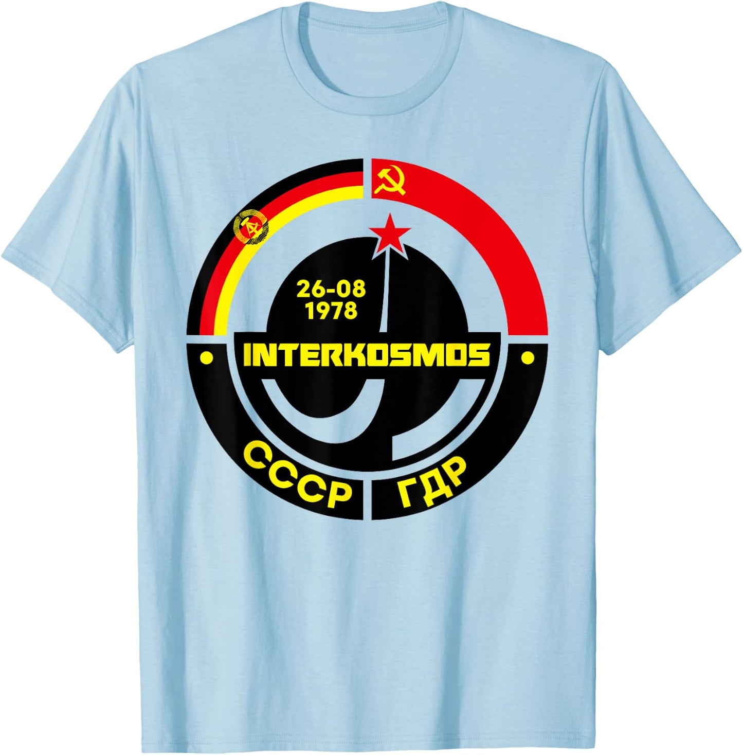 DDR GDR East East Nostalgia Intercosmos USSR T-Shirt - T-Shirt | Light Blue