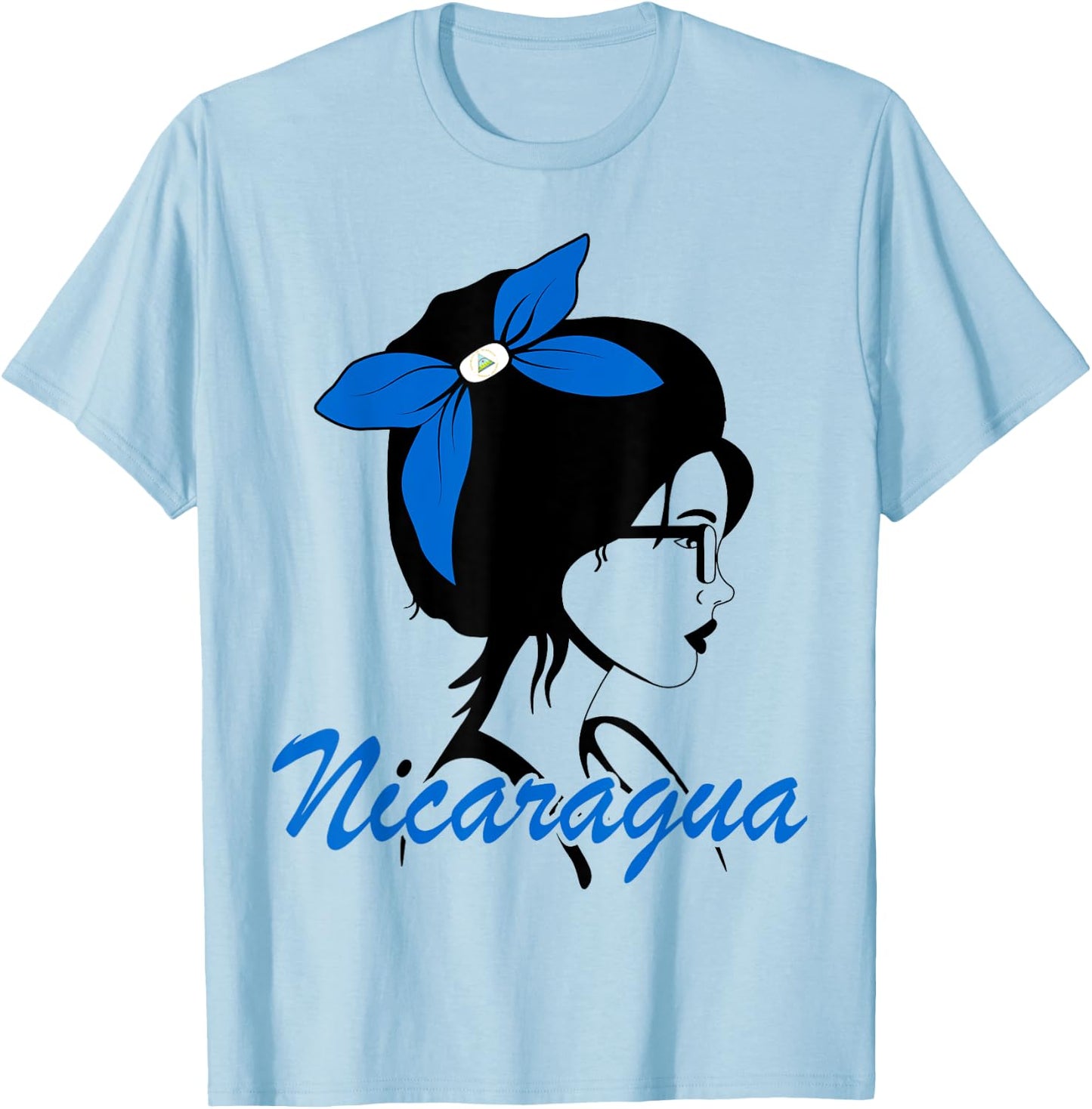 Nicaragua Girl Nicaraguan Mujer Nicaragueña flag T-Shirt - T-Shirt | Light Blue