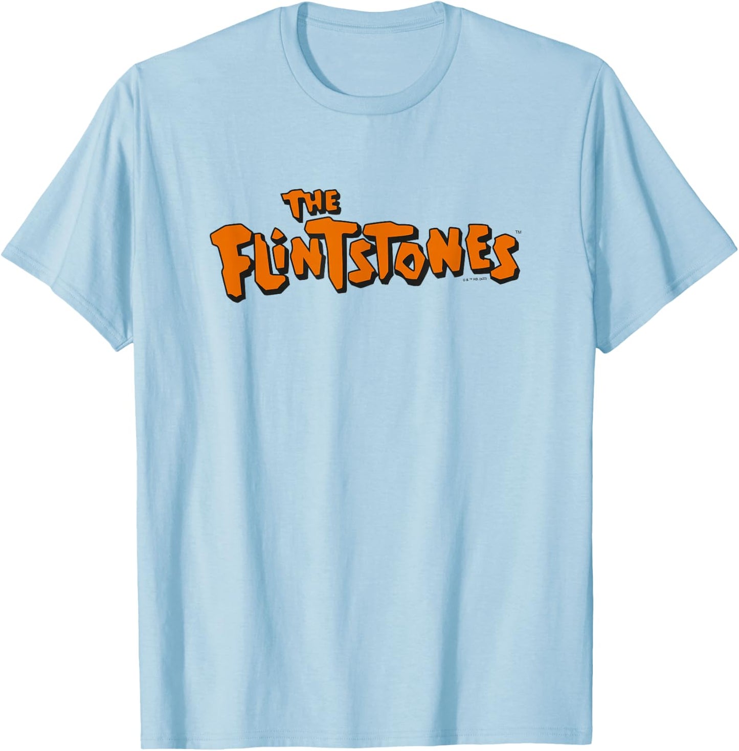The Flintstones Logo on White T-Shirt - T-Shirt | Light Blue