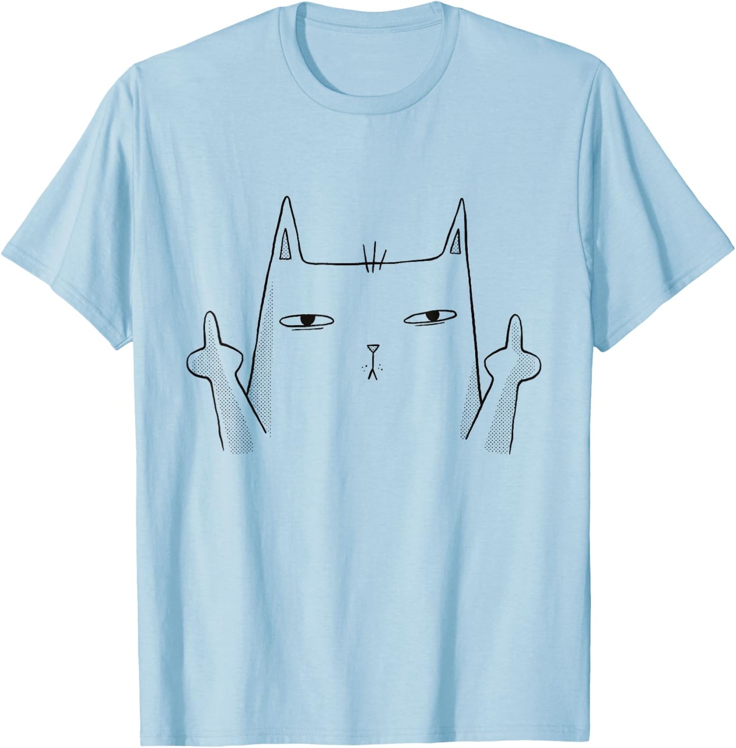 Middle Finger Cat Flip Bird GFY Meme Joke Funny Cat Women T-Shirt - T-Shirt | Light Blue