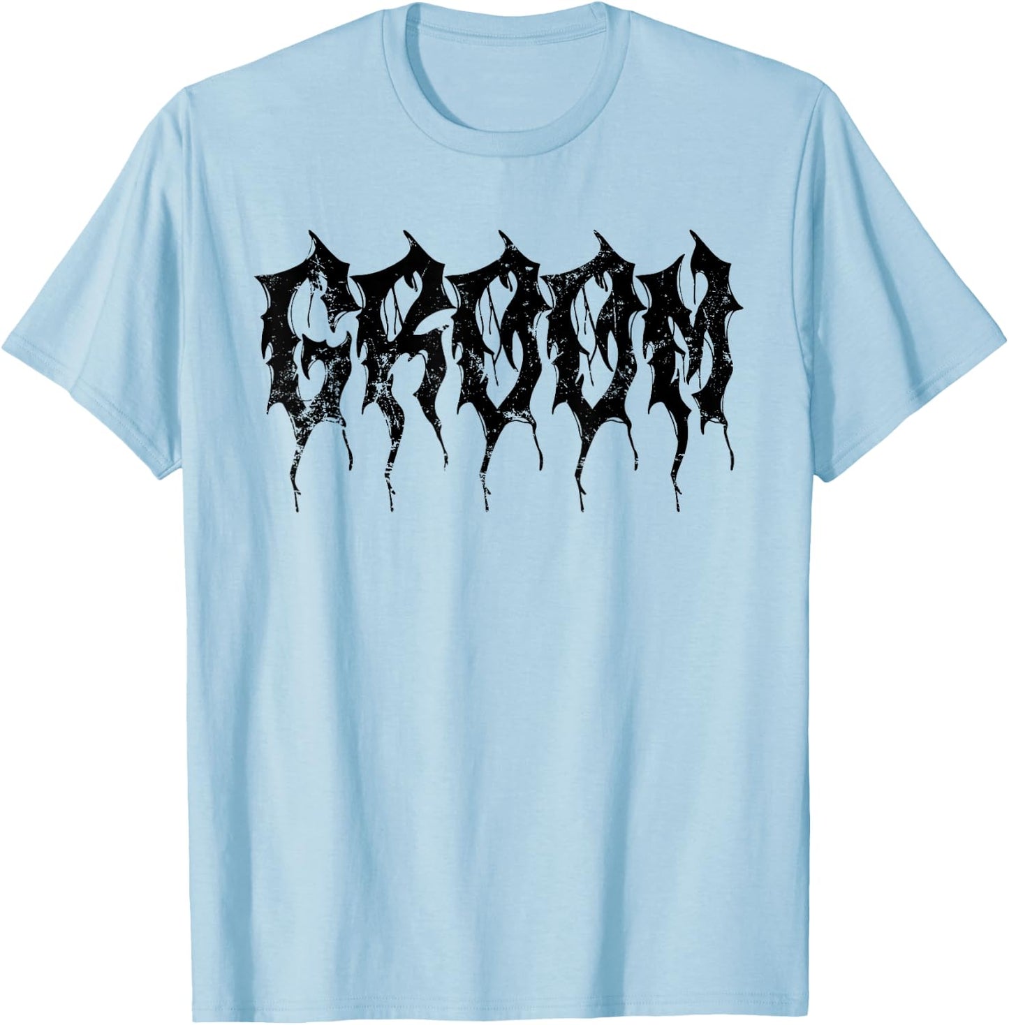 Groom, But In DeathMetal Font, Heavy Music Wedding Day T-Shirt - T-Shirt | Light Blue