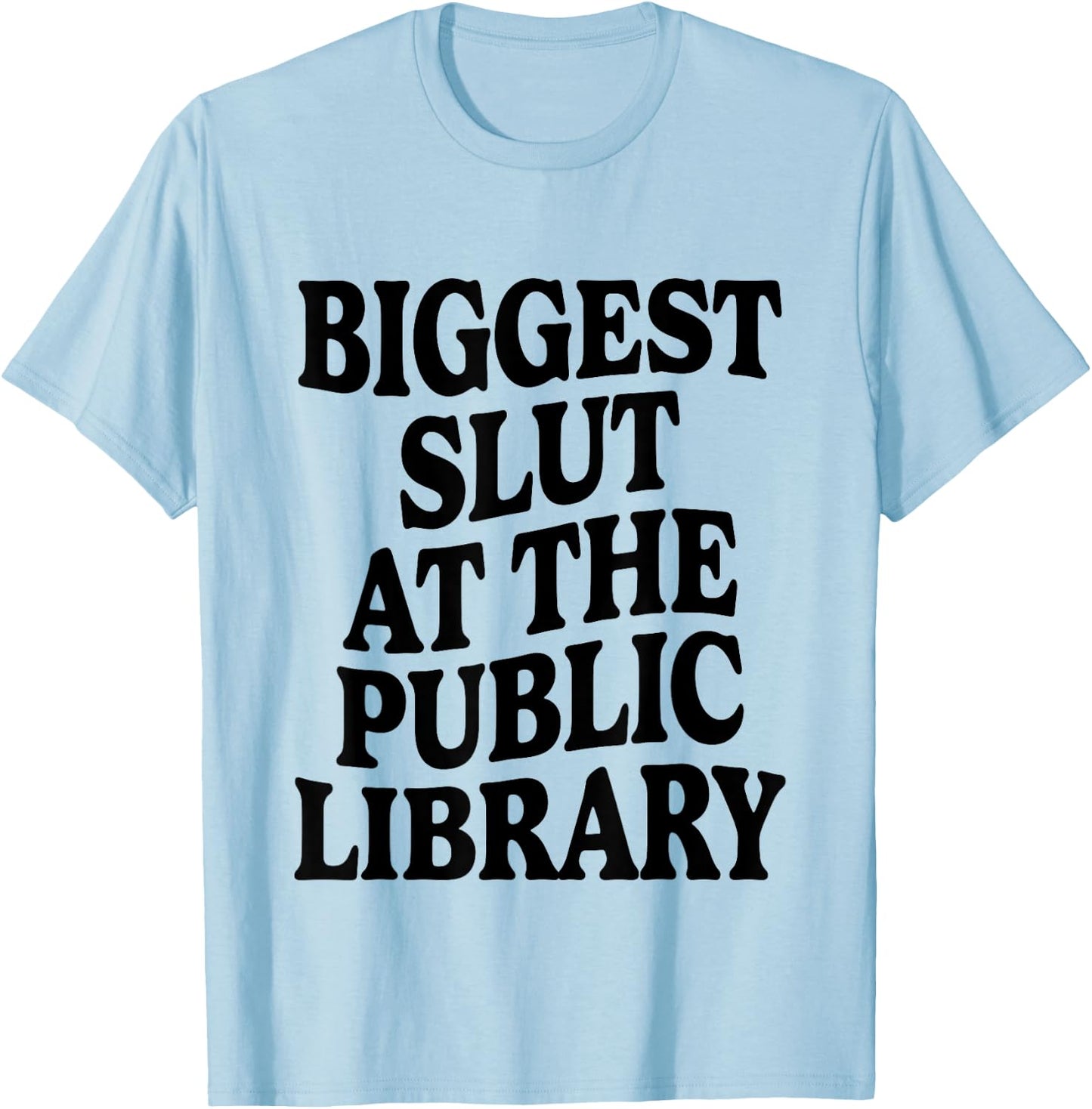 Biggest Slut At The Public Library Funny Sarcasm Quote T-Shirt - T-Shirt | Light Blue