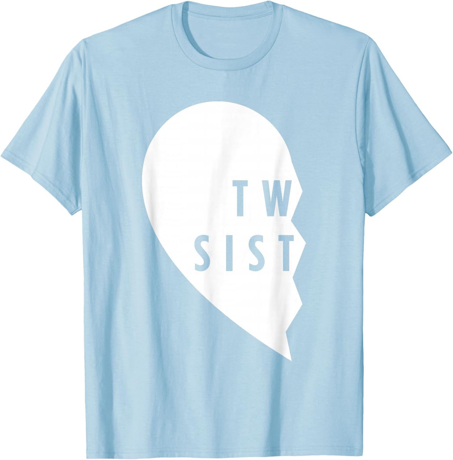 Twin Sisters Shirt Heart Half Matching Set - #1 of 2 T-Shirt - T-Shirt | Light Blue