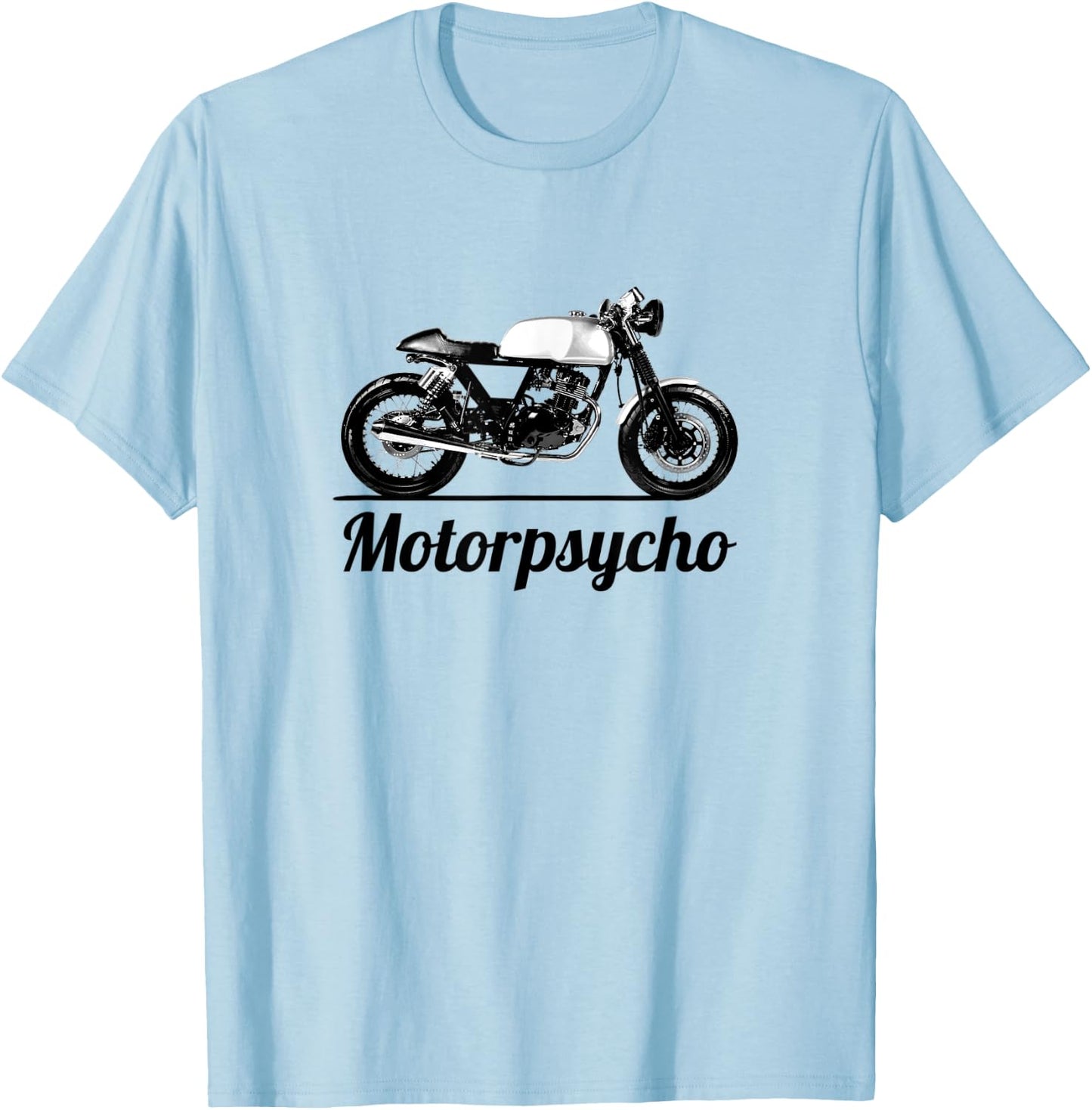 Motorpsycho Motorcycle Cafe Racer Biker Vintage Car Gift T-Shirt - T-Shirt | Light Blue