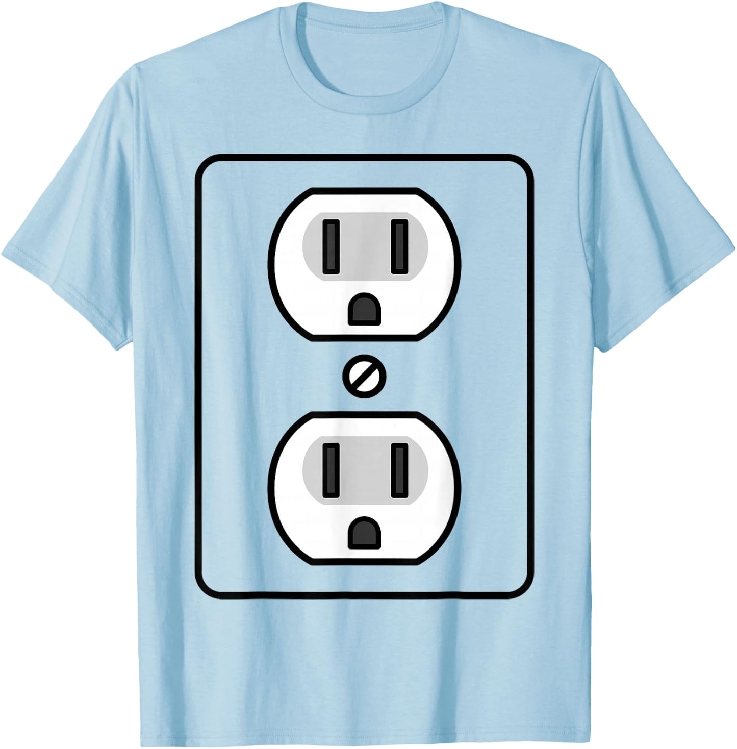 Electrical Outlet Costume Shirt - Funny Halloween Costume T-Shirt - T-Shirt | Light Blue